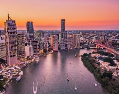 Brisbane Aerial Shot at Dusk