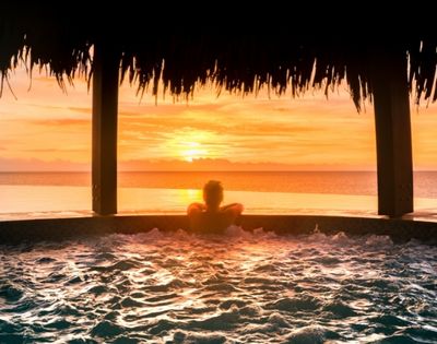 my-fiji-woman-in-spa-watching-sunset-at-Fiji-Marriott-Resort-Momi-Bay