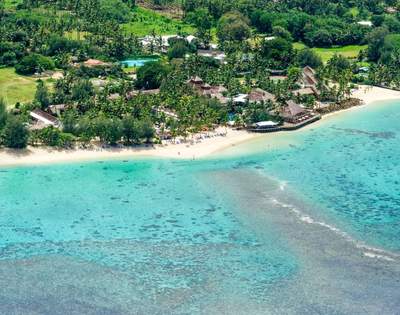 MYHOLIDAY-THE-RAROTONGAN-BEACH-RESORT-LAGOONARIUM-AERIEL-VIEW-OF-ISLAND
