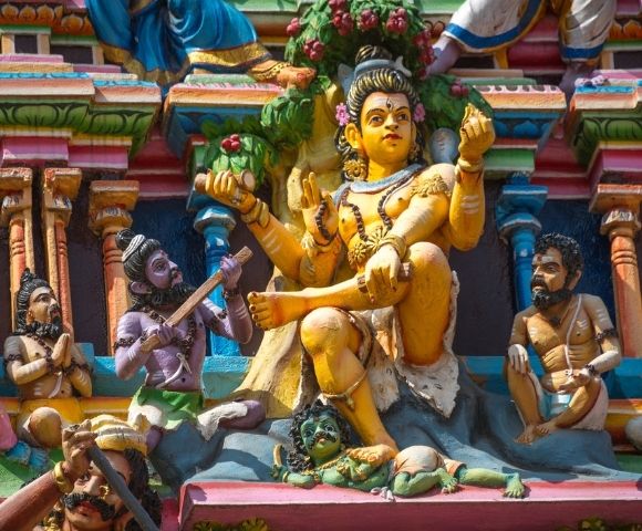 Gold man statue in Sri Lanka