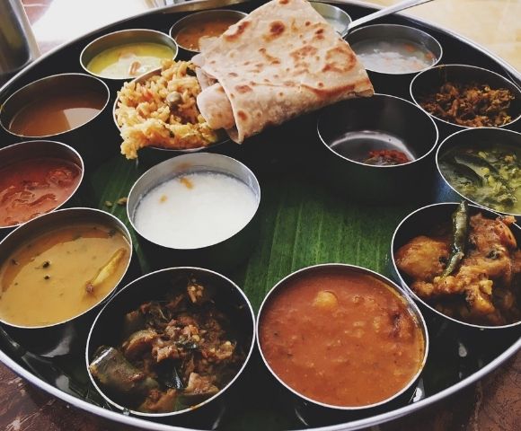 Sri Lanka traditional food served on a plate