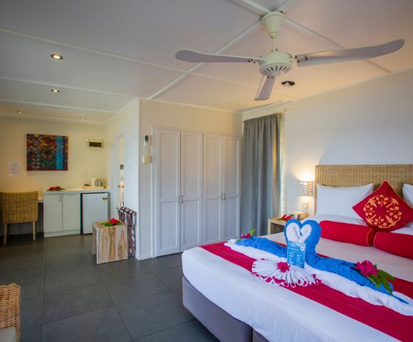 Premium Garden Suite Bedroom at Manuia Beach Resort in the Cook Islands