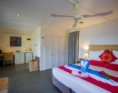 Premium Garden Suite Bedroom at Manuia Beach Resort in the Cook Islands