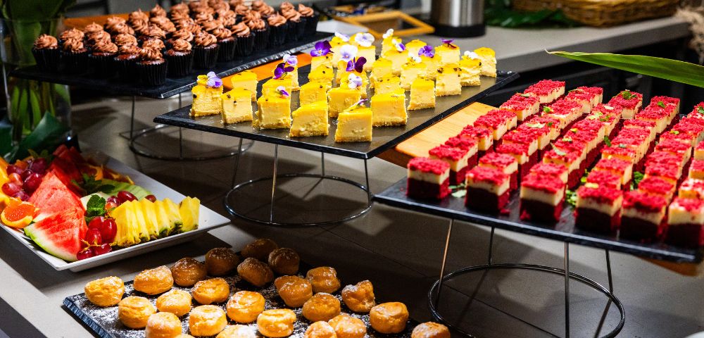 Food and sweet treats on the seaworld cruise buffet table