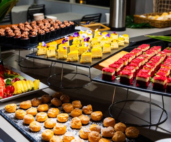 Food and sweet treats on the seaworld cruise buffet table