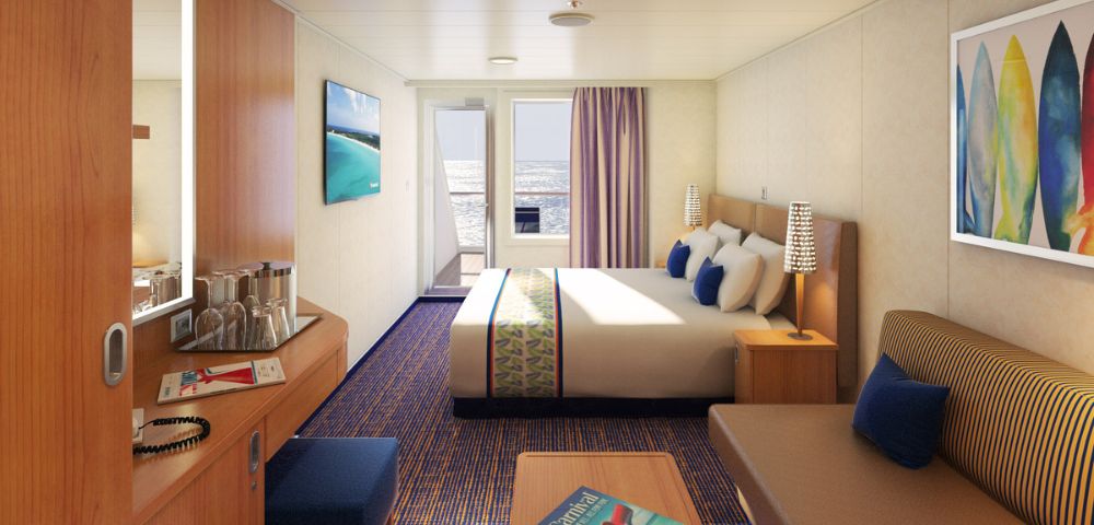 Aft View Extended Balcony Stateroom Image