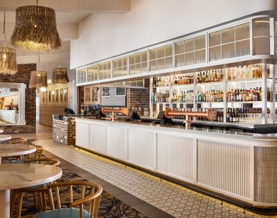 Elegant dining and bar exterior