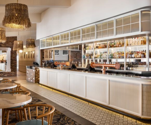 Elegant dining and bar exterior