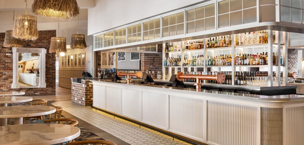 Elegant dining and bar exterior