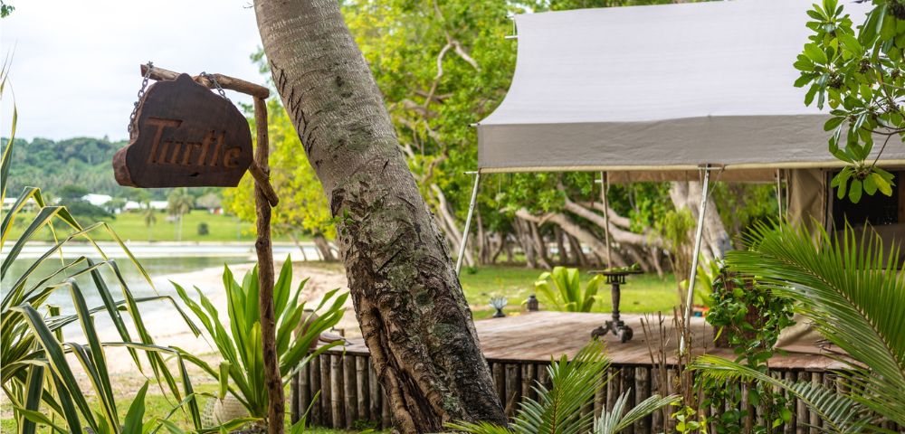 Cozy bedroom with a large bed, wooden walls, and a window overlooking greenery.
