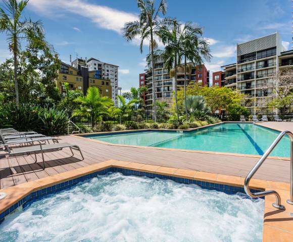 25-metre heated swimming pool located at The Docks residential complex