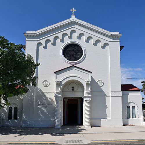 Architectural building, possibly a church or historical site.