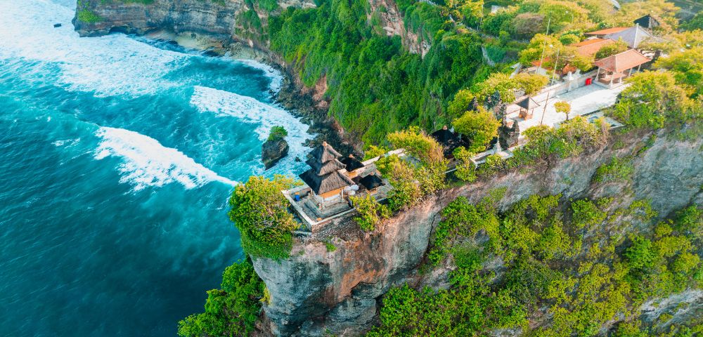 A scenic view of Bali's lush landscapes, showcasing its vibrant greenery and tropical beauty.