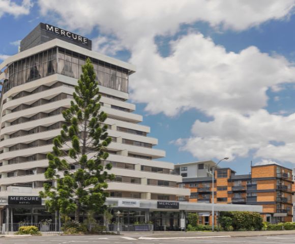 Modern hotel building with the 