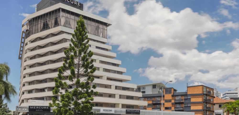 Modern hotel building with the 