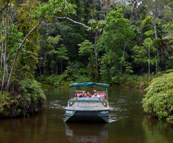 A small boat labeled 