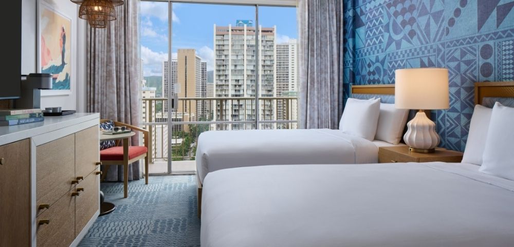 Waikiki View Room Two Doubles - Hero Image