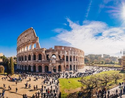 The ancient Colosseum, one of Rome's most famous landmarks