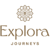 The Explora Journeys logo features a stylized, intricate mandala-like icon above the word Explora in a serif font, with Journeys in smaller text below.