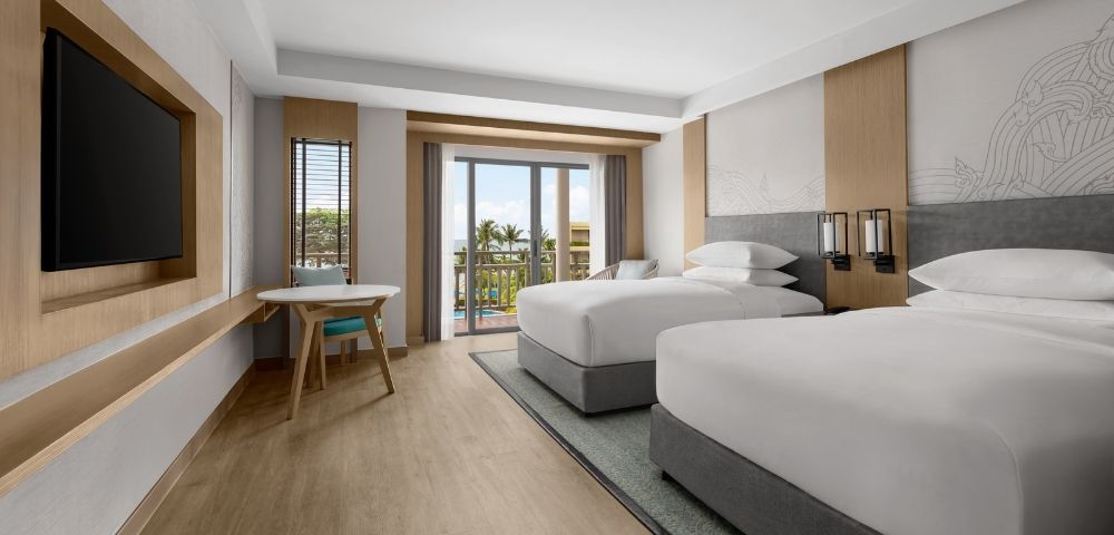 Larger Guest Room Pool View Two Doubles - Hero Image